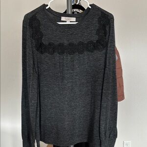 LOFT Women's Black Long Sleeve Top